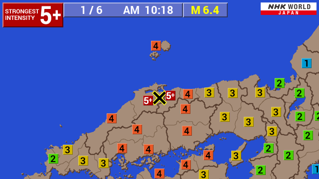 Động đất mạnh tại miền tây Nhật Bản.